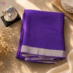 Purple Georgette Semi Saree with Elegant Gold Border