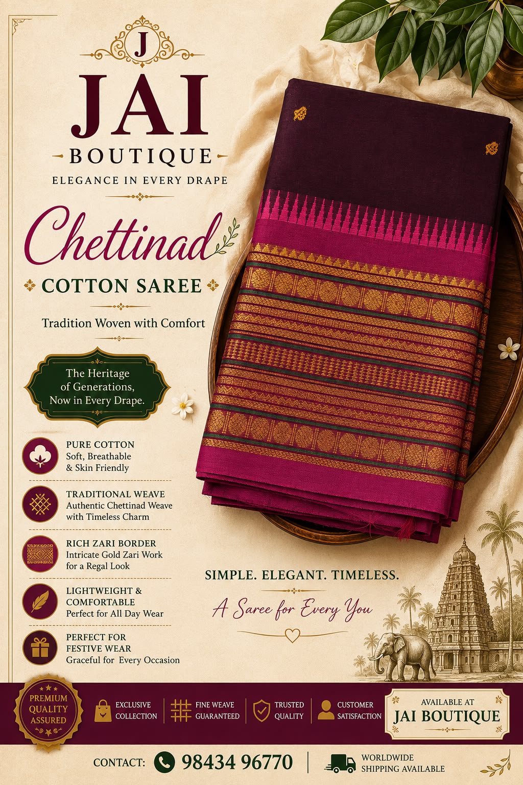 CHETTINAD COTTON SAREES
