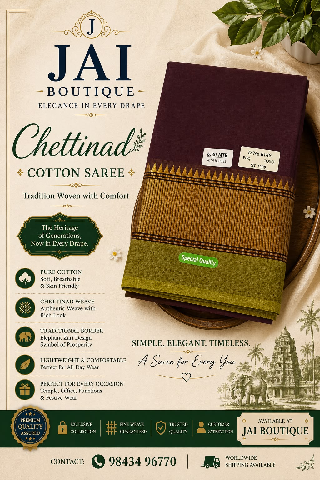 CHETTINAD COTTON SAREE