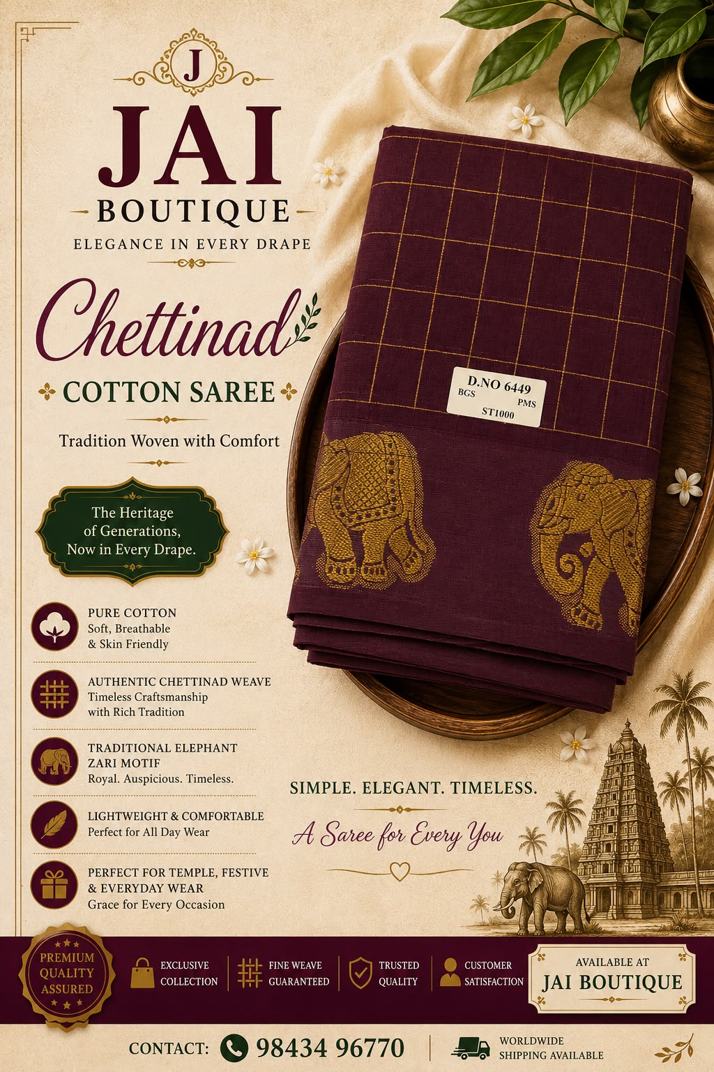 CHETTINAD COTTON SAREES