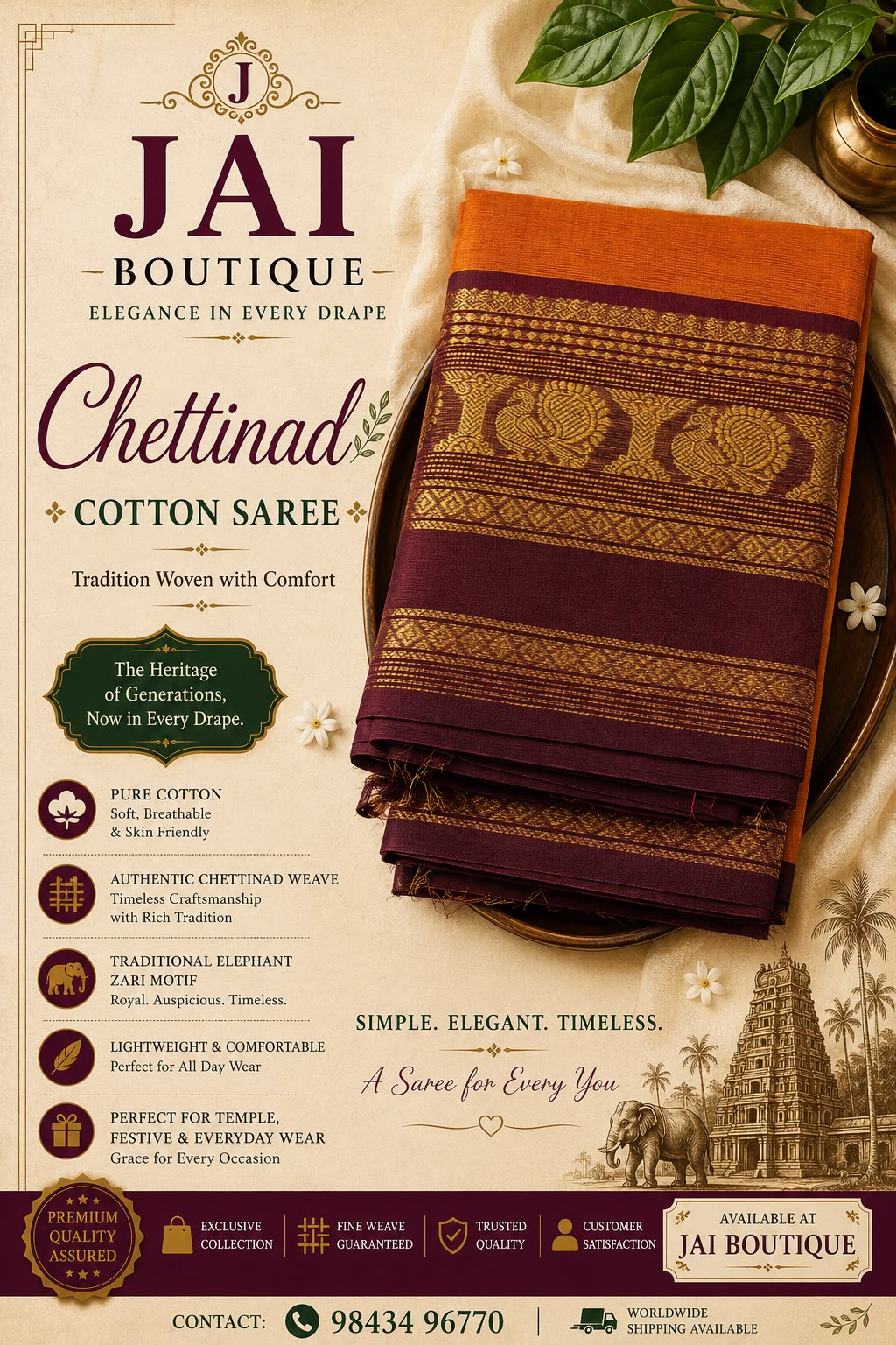 CHETTINAD COTTON SAREE