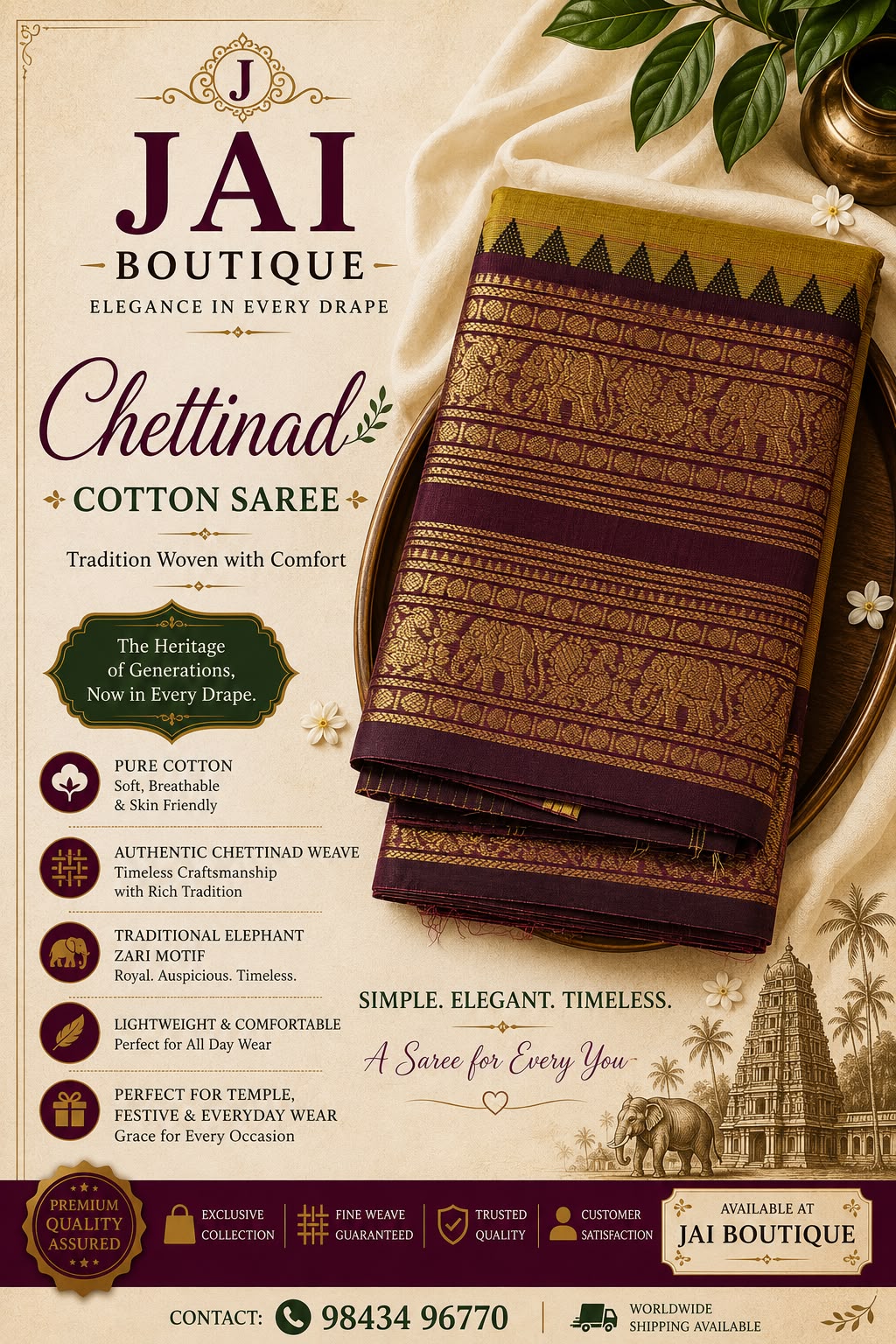 CHETTINAD COTTON SAREE